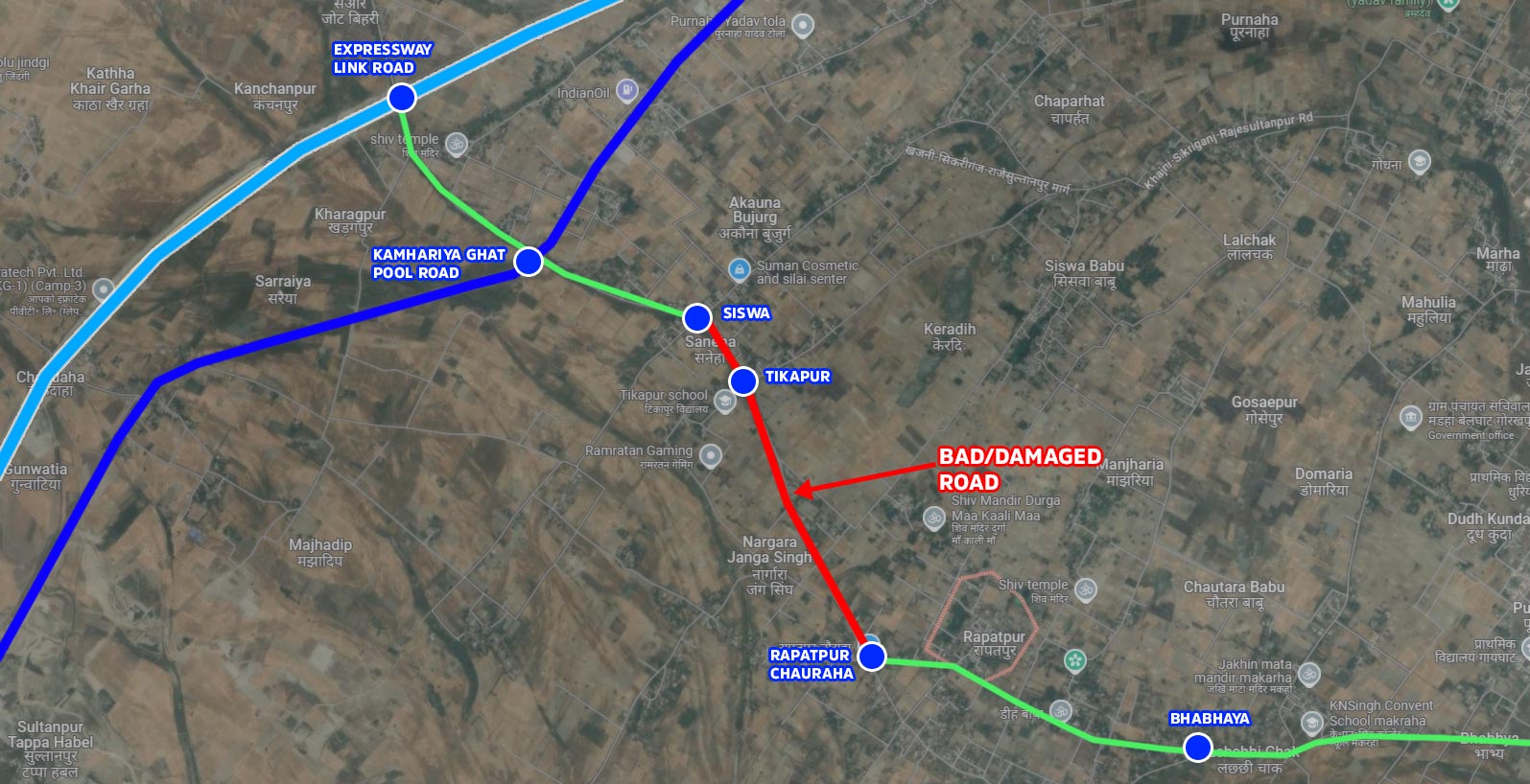 Tikapur-Rapatpur-Road-Map